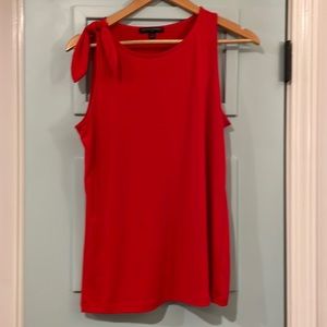 Banana republic red sleeveless top with tie detail at shoulder size medium